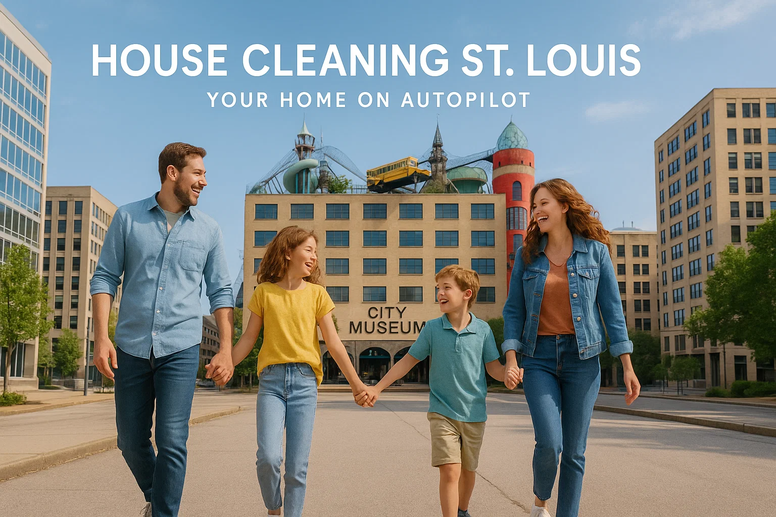 House Cleaning St. Louis – Top-rated maid service | Happy family at City Museum