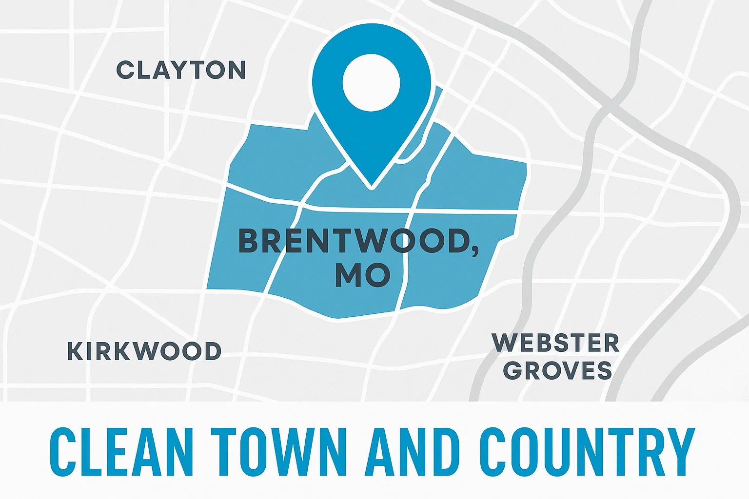 Map pin highlighting Brentwood neighborhoods served by Clean Town and Country