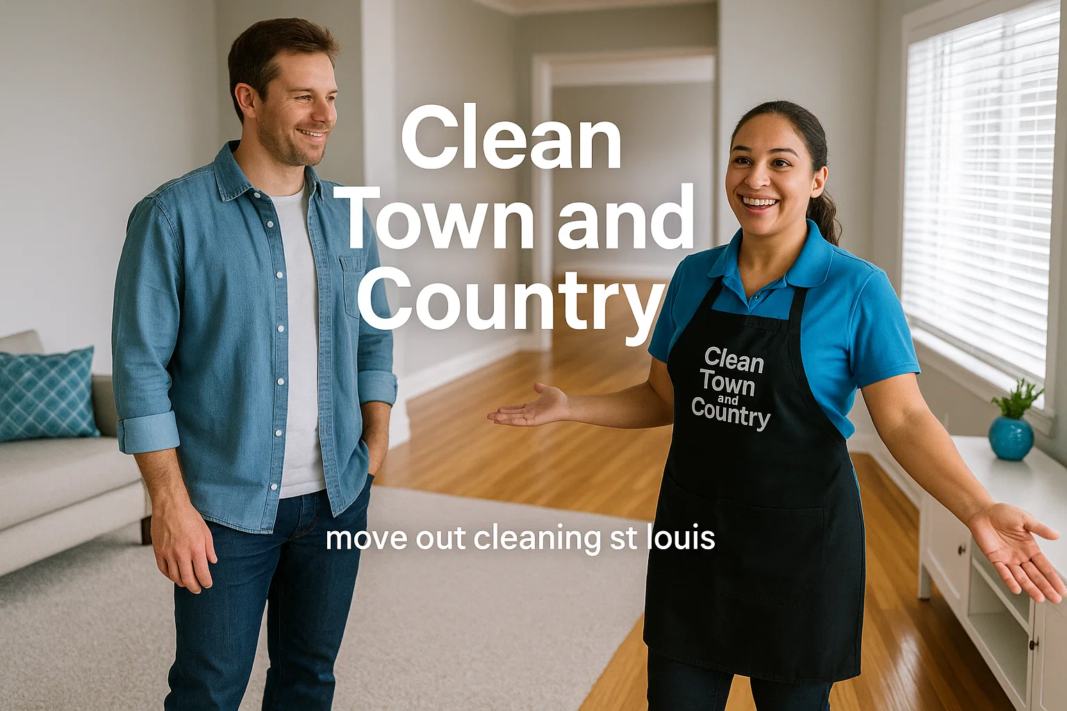 Move Out Cleaning St. Louis – Final Walkthrough by Clean Town and Country Move out cleaning in St. Louis — homeowner and cleaner performing the final walkthrough | Clean Town and Country