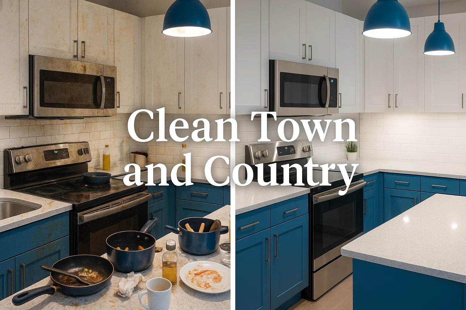 Baseboard cleaning before and after by Clean Town and Country