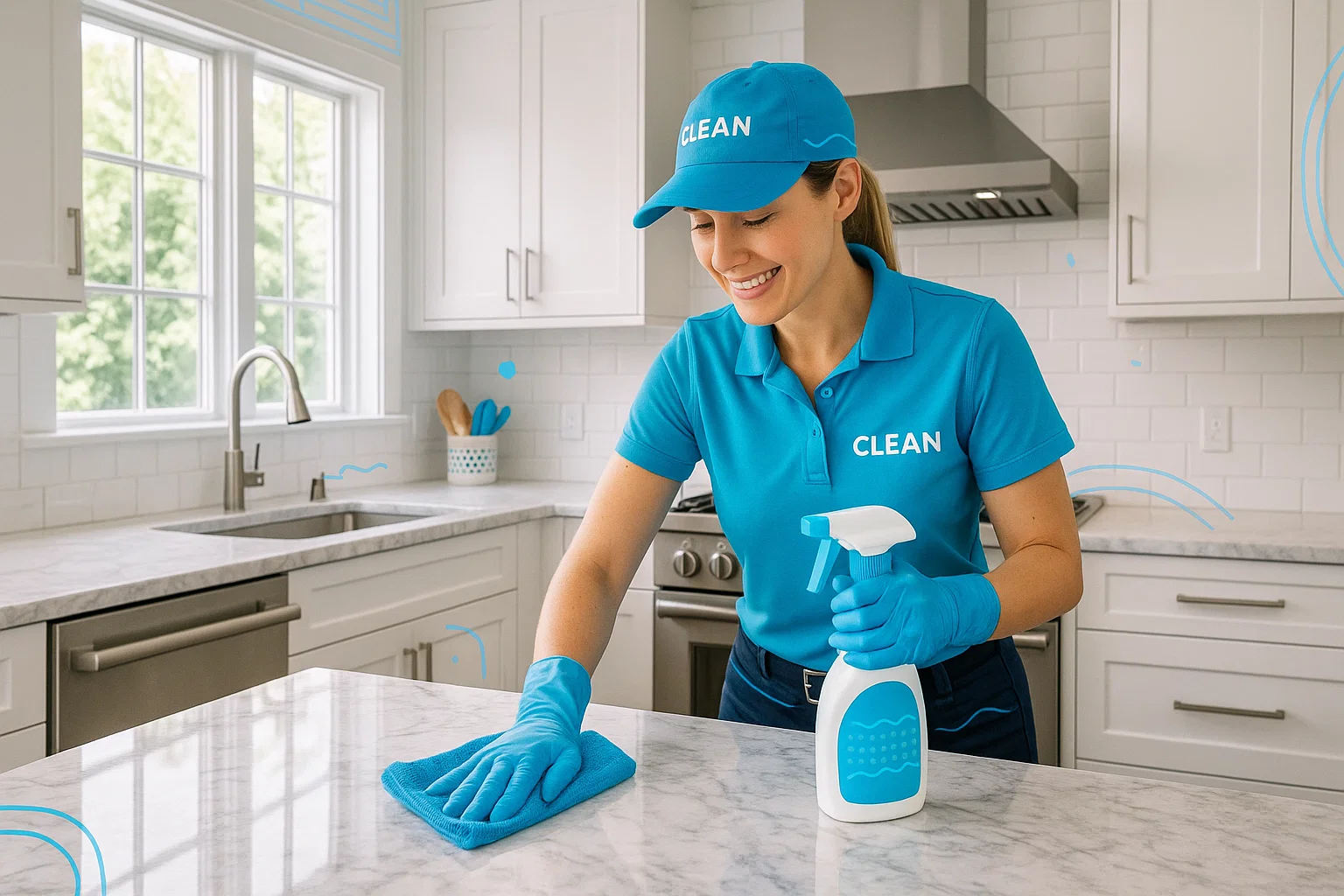 Luxury kitchen professionally cleaned in Ladue, MO by Clean Town and Country