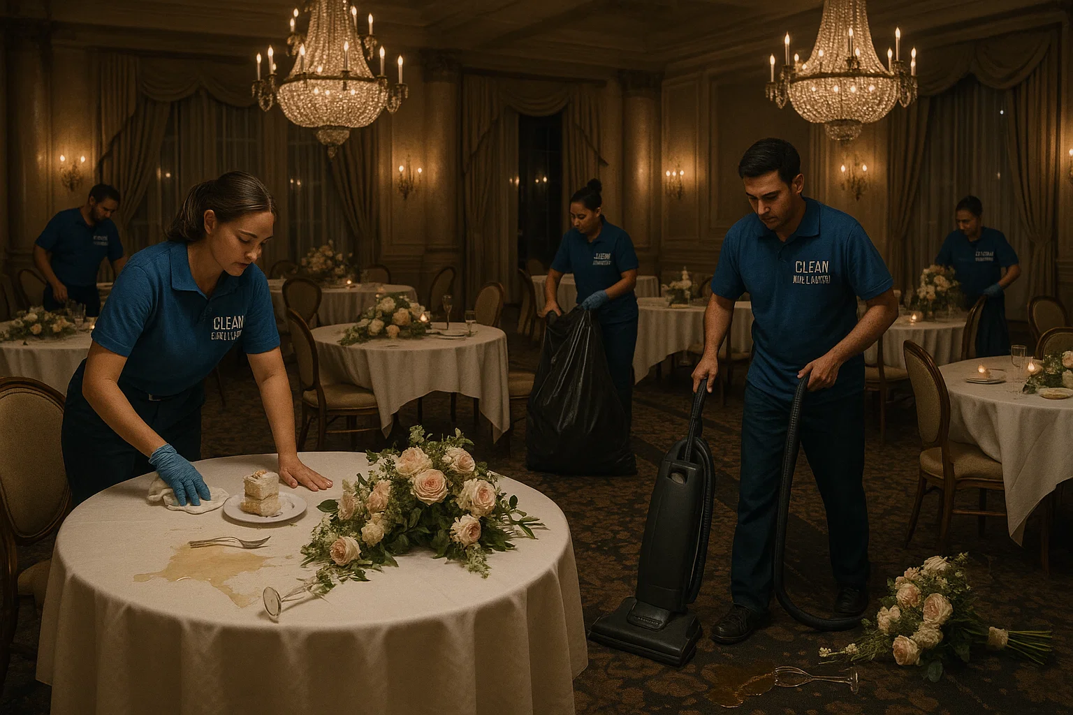 Post event cleanup St. Louis wedding reception hall