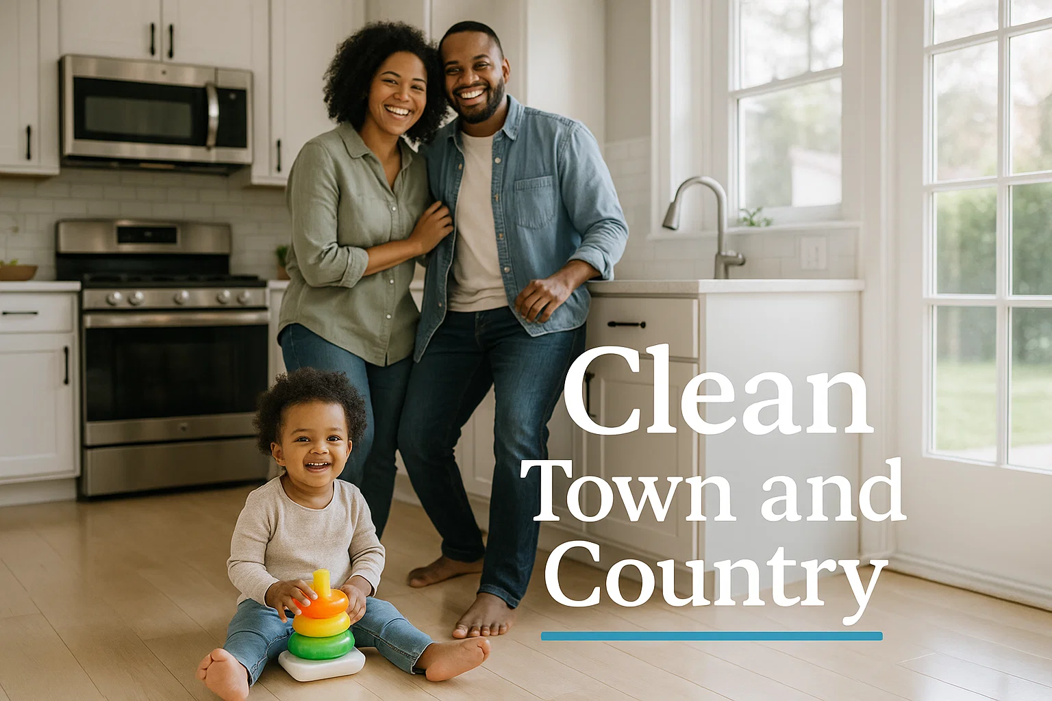 Flexible House Cleaning Services St. Louis - Happy Family Happy St. Louis family enjoying a freshly cleaned home