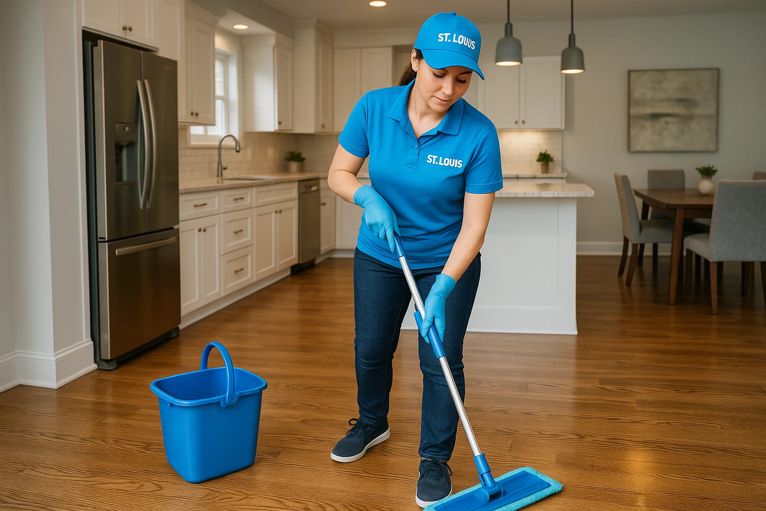Professional cleaner in modern home