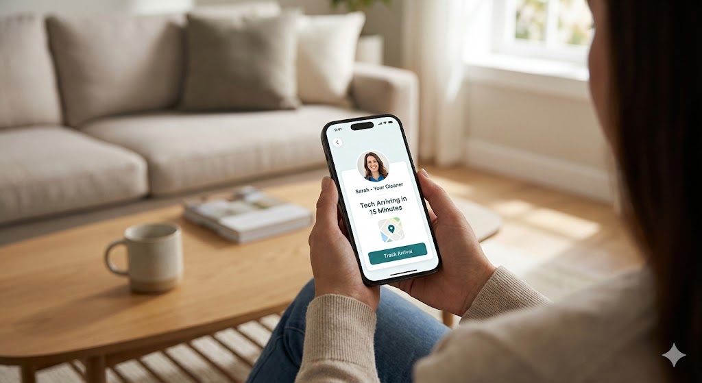 Spotless luxury bathroom with marble tile and glass tub in St. Louis